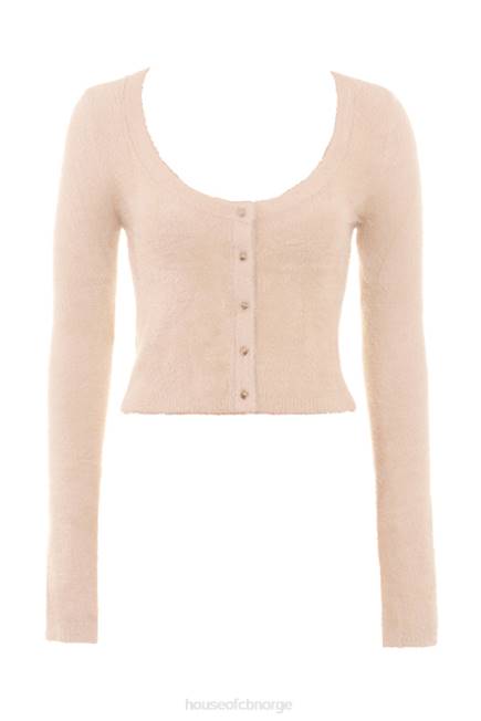 klær gene beige myk fluffy strikket cardigan House of CB J6RL657
