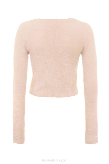 klær gene beige myk fluffy strikket cardigan House of CB J6RL657