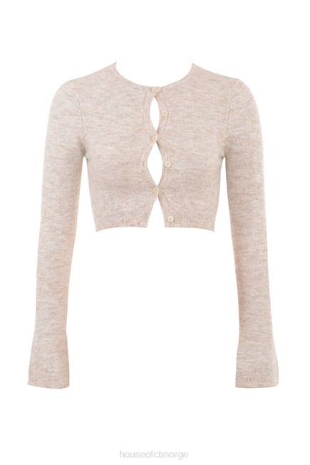 klær lulie havregryn fluffy strikket cropped cardigan House of CB J6RL733