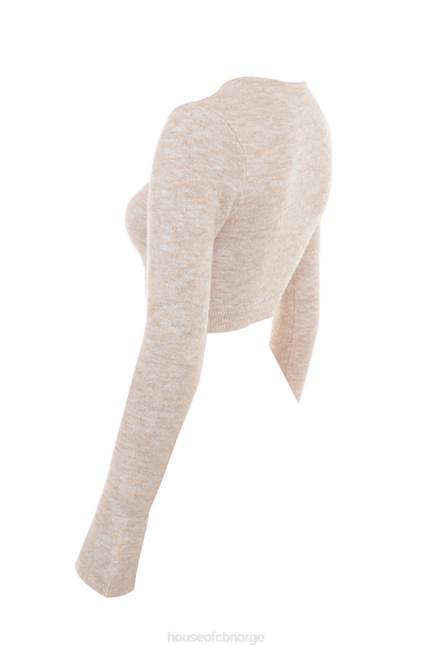 klær lulie havregryn fluffy strikket cropped cardigan House of CB J6RL733