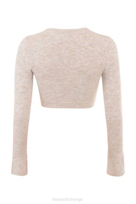klær lulie havregryn fluffy strikket cropped cardigan House of CB J6RL733