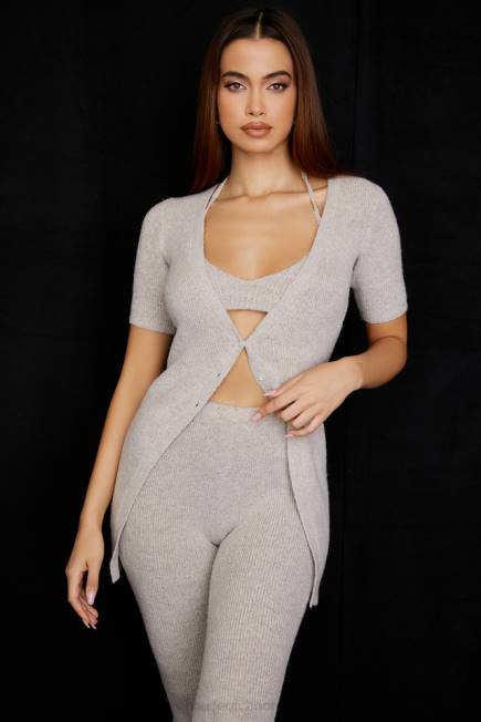 klær opal havregryn ribbestrikket cardigan House of CB J6RL730