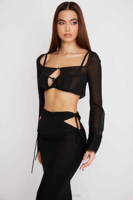 klær tara svart cropped cardigan House of CB J6RL729