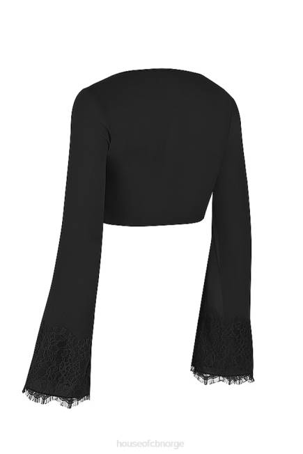 klær tara svart cropped cardigan House of CB J6RL729
