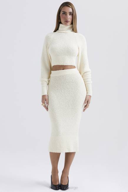 klær nyala krem ​​myk boucle strikket cropped genser House of CB J6RL660