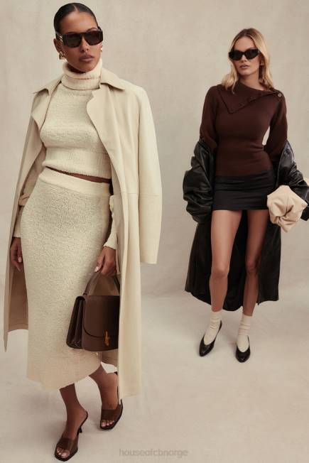 klær nyala krem ​​myk boucle strikket cropped genser House of CB J6RL660
