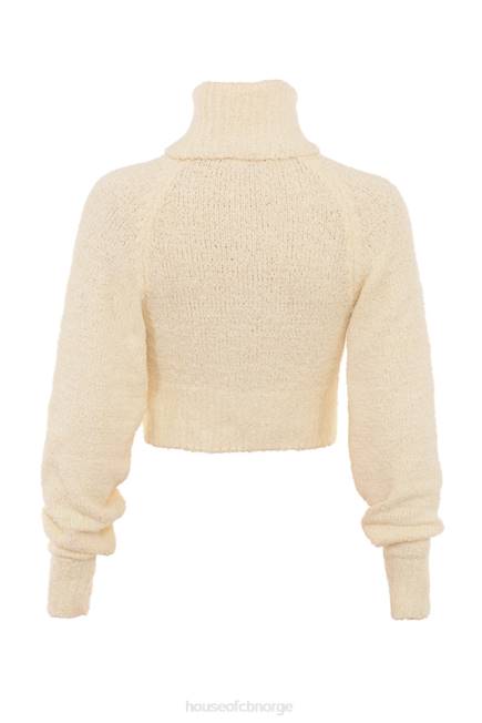 klær nyala krem ​​myk boucle strikket cropped genser House of CB J6RL660