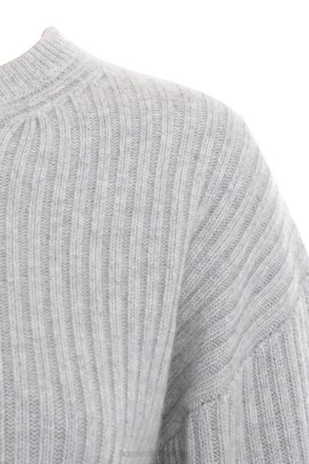 klær shana grey oversized crop ribbet genser House of CB J6RL771