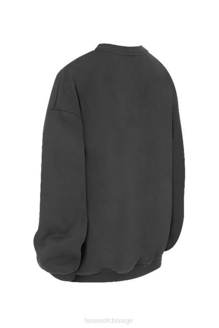 klær tommy charcoal oversized genser med rund hals House of CB J6RL801
