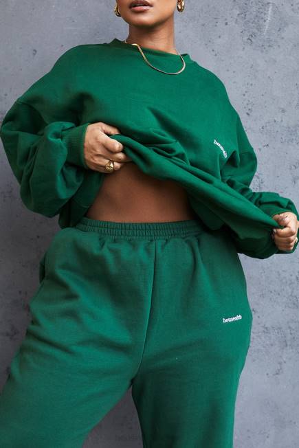 klær tommy grønn oversized sweatshirt med rund hals House of CB J6RL798