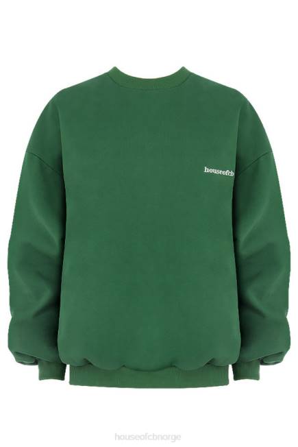 klær tommy grønn oversized sweatshirt med rund hals House of CB J6RL798