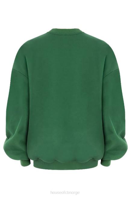 klær tommy grønn oversized sweatshirt med rund hals House of CB J6RL798