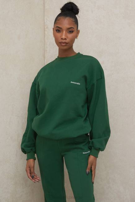 klær tommy grønn oversized sweatshirt med rund hals House of CB J6RL798