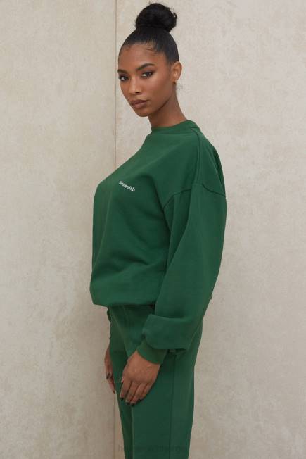 klær tommy grønn oversized sweatshirt med rund hals House of CB J6RL798
