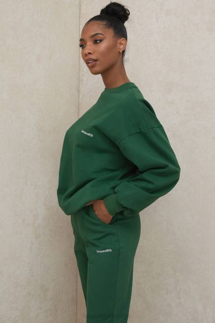 klær tommy grønn oversized sweatshirt med rund hals House of CB J6RL798