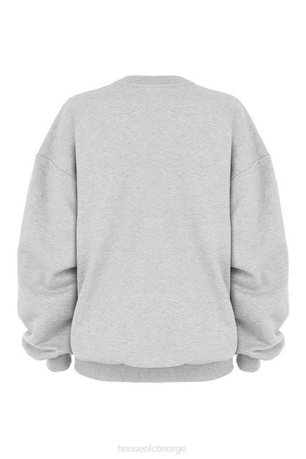 klær tommy grey oversized genser med rund hals House of CB J6RL803