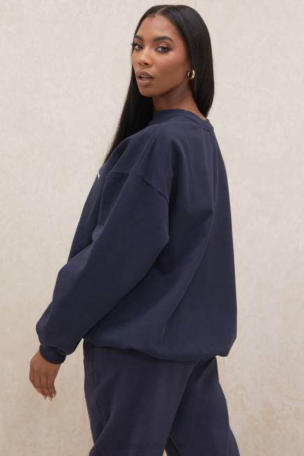klær tommy marine oversized genser med rund hals House of CB J6RL800
