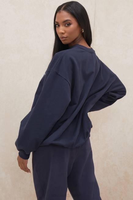 klær tommy marine oversized genser med rund hals House of CB J6RL800