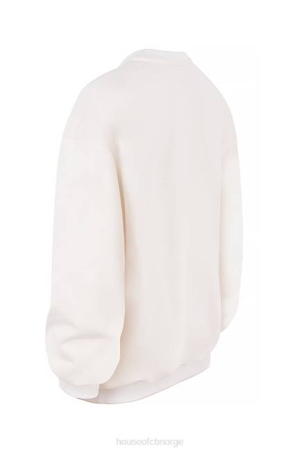 klær tommy off white oversized genser med rund hals House of CB J6RL799