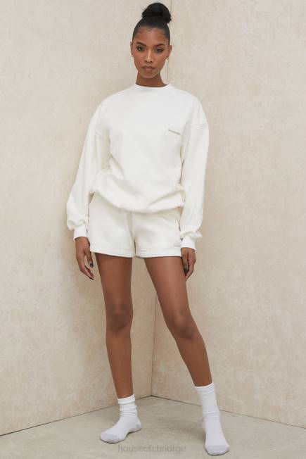 klær tommy off white oversized genser med rund hals House of CB J6RL799