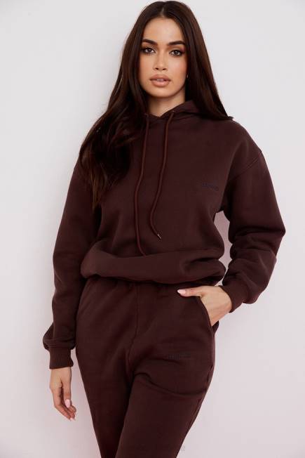klær halo sjokolade oversized hettegenser House of CB J6RL761