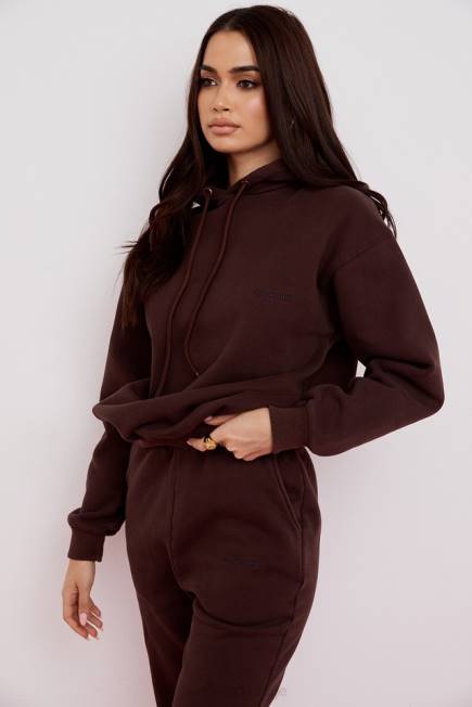 klær halo sjokolade oversized hettegenser House of CB J6RL761