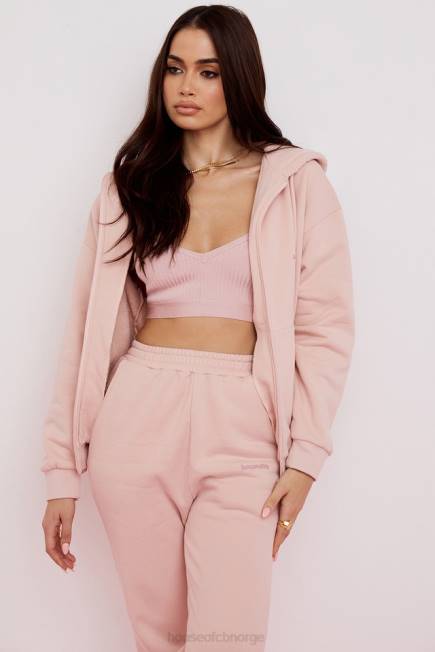 klær storm blush blush hettegenser med glidelås House of CB J6RL766