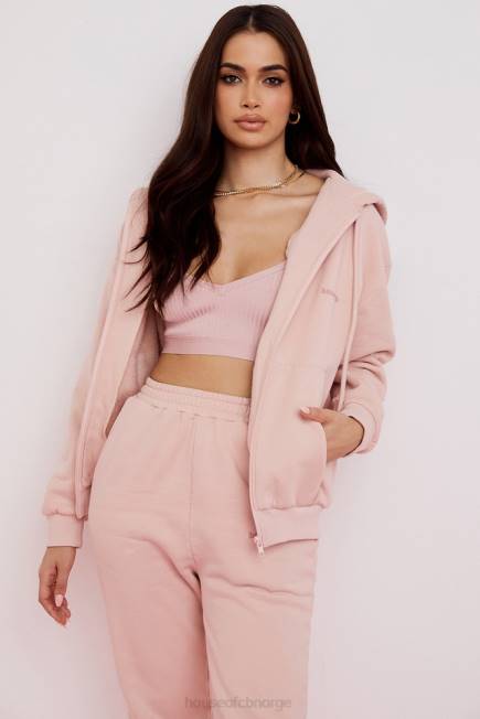 klær storm blush blush hettegenser med glidelås House of CB J6RL766