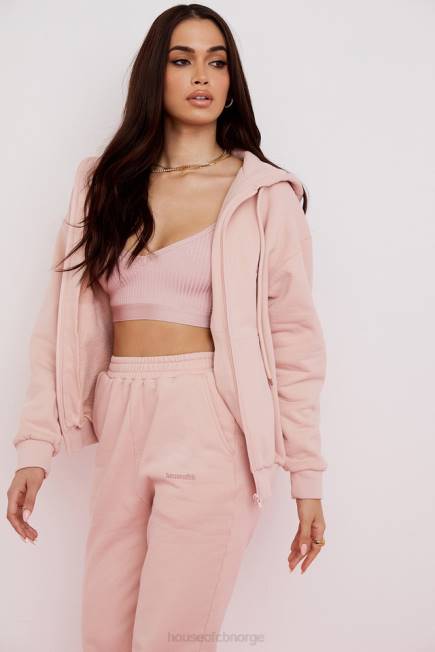 klær storm blush blush hettegenser med glidelås House of CB J6RL766