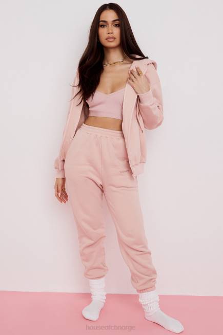 klær storm blush blush hettegenser med glidelås House of CB J6RL766
