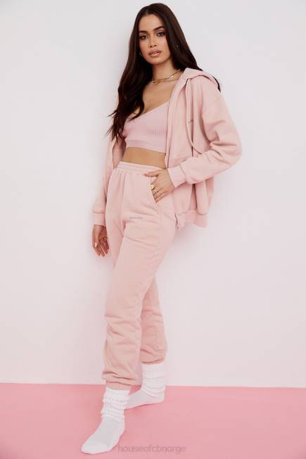 klær storm blush blush hettegenser med glidelås House of CB J6RL766