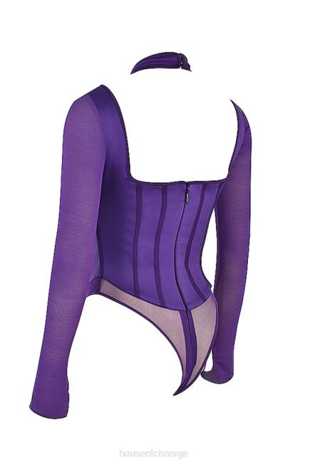 klær angharad grape halterneck korsett bodysuit House of CB J6RL74