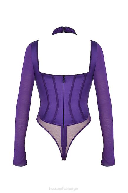 klær angharad grape halterneck korsett bodysuit House of CB J6RL74