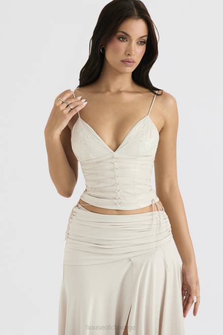 klær antonella off white vegansk skinnkorsett House of CB J6RL35