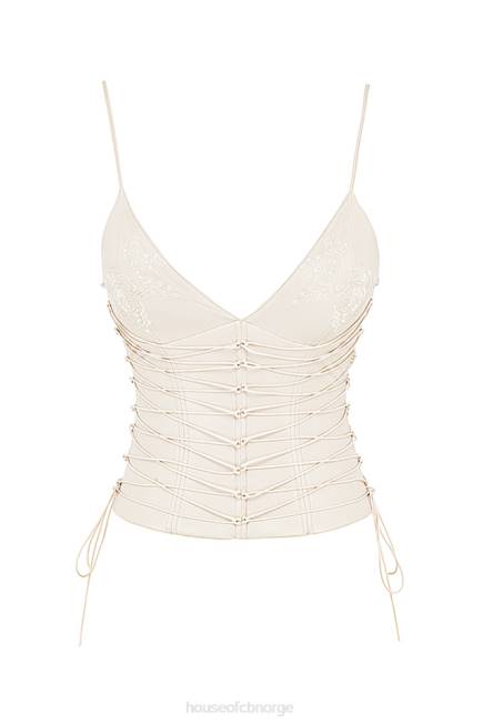 klær antonella off white vegansk skinnkorsett House of CB J6RL35
