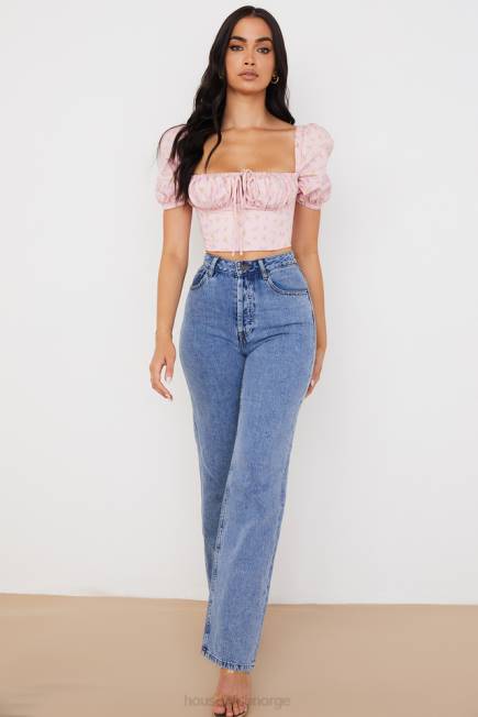 klær arianna rosa floral puff sleeve korsett House of CB J6RL87