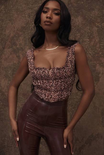 klær carly animal print ruched korsett House of CB J6RL93