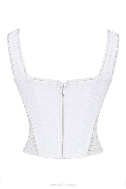 klær catalina hvit broderie anglais korsett House of CB J6RL21
