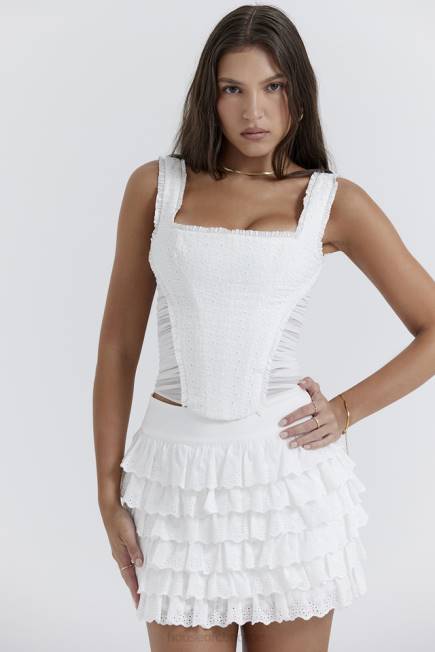 klær catalina hvit broderie anglais korsett House of CB J6RL21