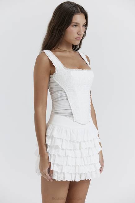 klær catalina hvit broderie anglais korsett House of CB J6RL21