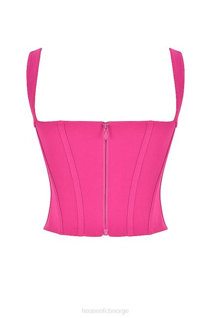 klær dana fuchsia utbenet korsett topp House of CB J6RL75