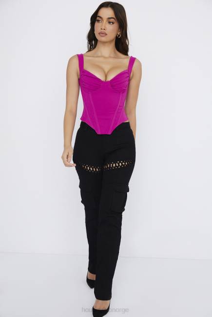 klær dana fuchsia utbenet korsett topp House of CB J6RL75