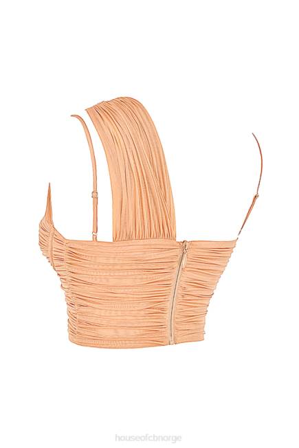 klær eliana beige korsett med rynket mesh House of CB J6RL78