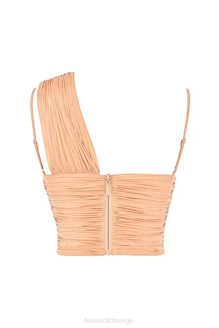 klær eliana beige korsett med rynket mesh House of CB J6RL78