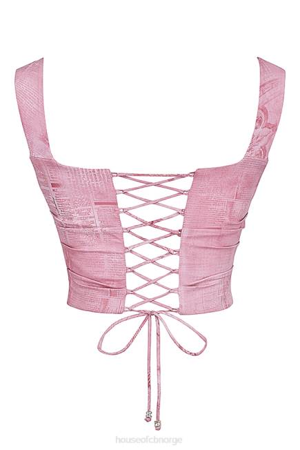 klær et korsett med rosa trykk House of CB J6RL12