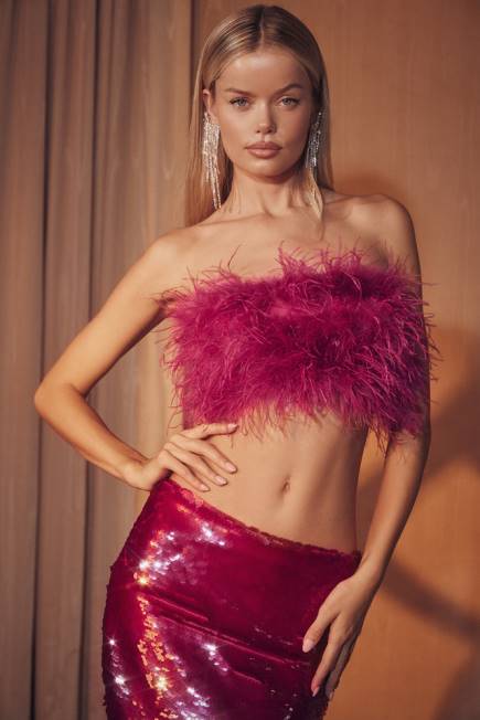 klær fenella varm rosa trimmet bandeau House of CB J6RL698
