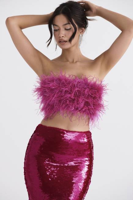 klær fenella varm rosa trimmet bandeau House of CB J6RL698
