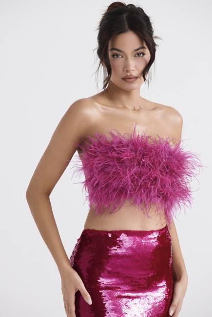 klær fenella varm rosa trimmet bandeau House of CB J6RL698