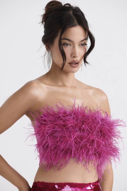 klær fenella varm rosa trimmet bandeau House of CB J6RL698