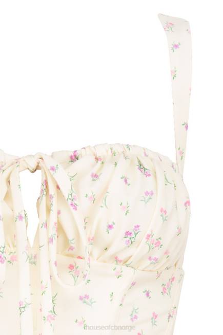 klær gene sitron floral korsett House of CB J6RL106